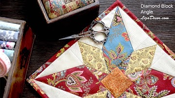 Angle & Diamonds Block  Patchwork Patterns #lizadecor Patchwork Rulers tutorial