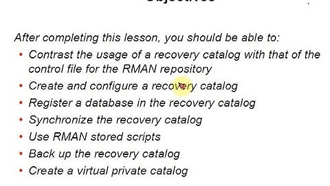 Recovery Manager RMAN in Oracle Database