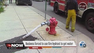 Business uses fire hydrant to get water