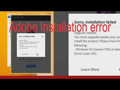 Adobe Premiere 2019 installation error on windows 7 ,8 , 10(1503)
