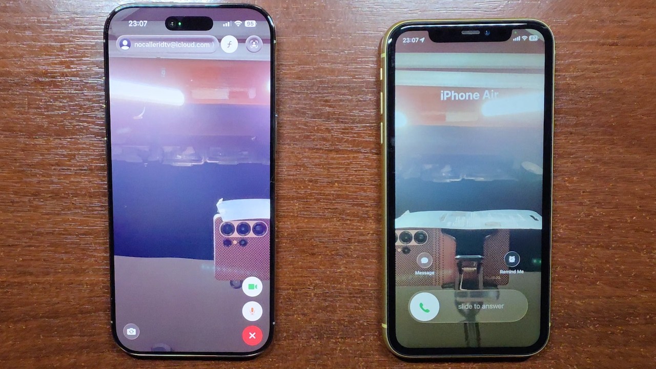 iPhone AIr vs iPhone 11 Facetime + Olvid Messenger Incoming & Outgoing Calls. iOS 26.Reflection