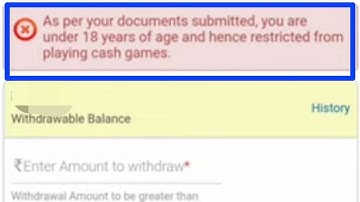 How to Fix As per your documents submitted, you are under 18 years age Problem In My 11 circle