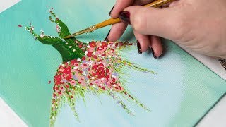 Acrylic painting - Wedding dress of flowers(4k)