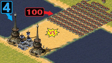 4 Towers vs 100 Apocalypse - Red Alert 2