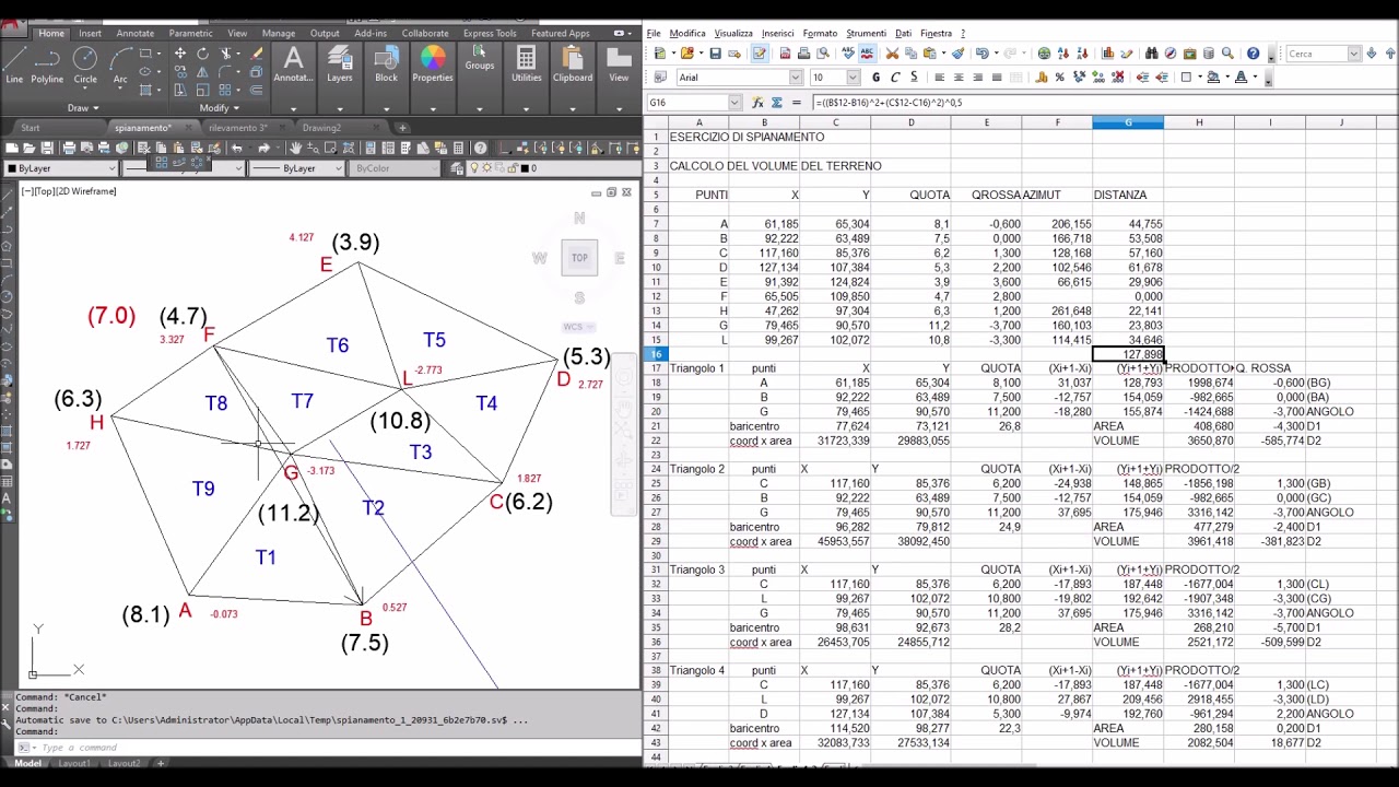 10) spianamenti esercizio piano inclinato con posizione prefissata