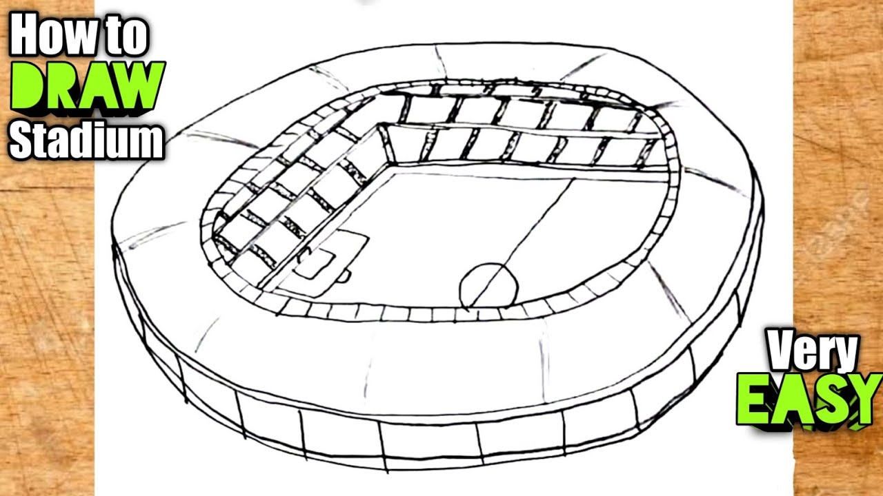 How to draw a Football Stadium - Very Easy - SHN Best Art - YouTube