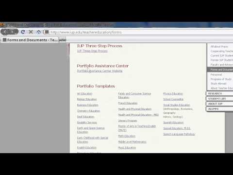 IUP Teacher Education Electronic Portfolio Template Download - Step 1