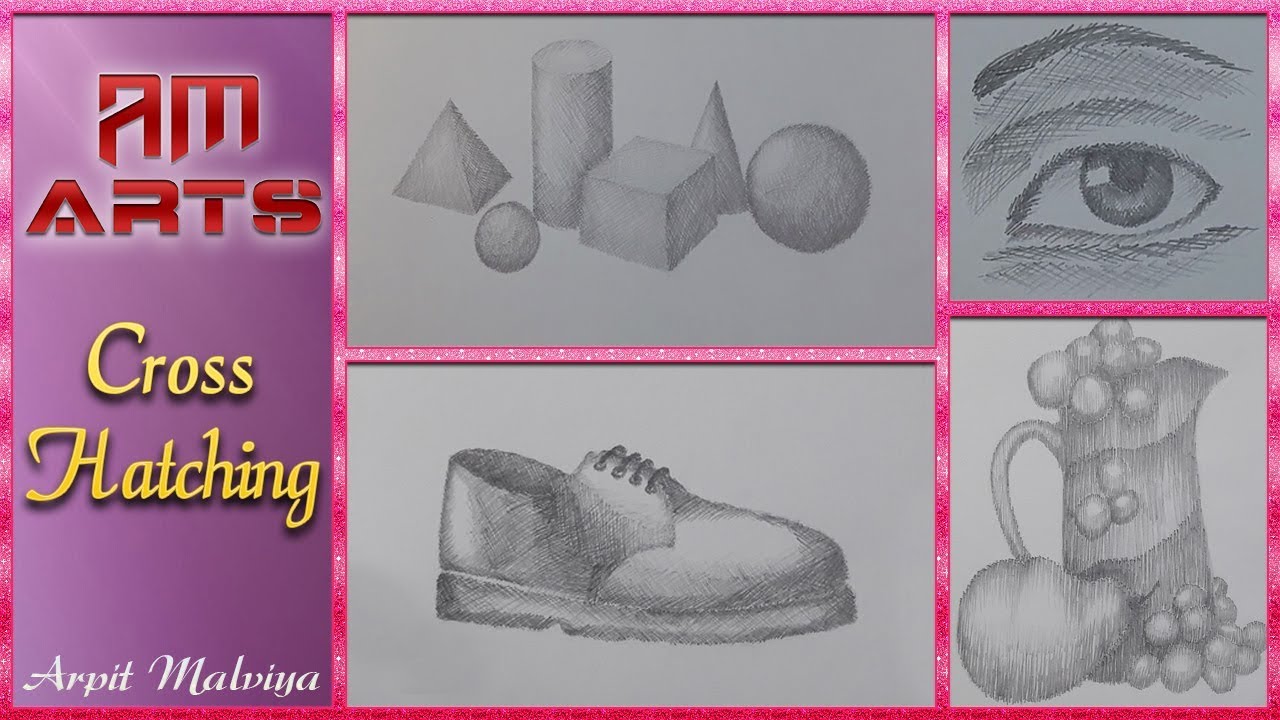 Cross Hatching | Graphite Pencil (2B 4B 6B 8B) | AM ARTS - YouTube
