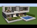 Minecraft - How to build a Large Modern Mansion House