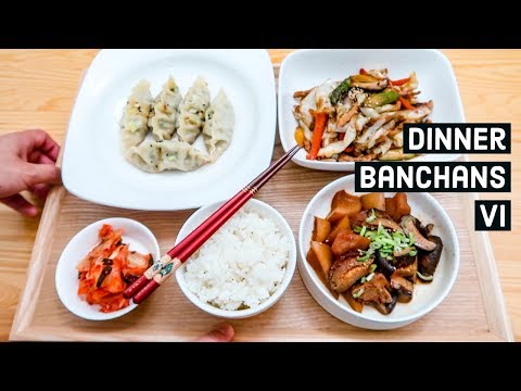 Dinner Banchans VI: Mu Jorim + Cabbage Japchae + Mandu!!