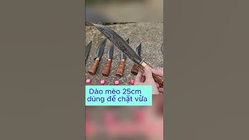 Dao mèo mũi nhọn lưỡi nhám chống dính | Dao rèn thủ công tinh xảo Phúc Sen #daophucsen #daoren