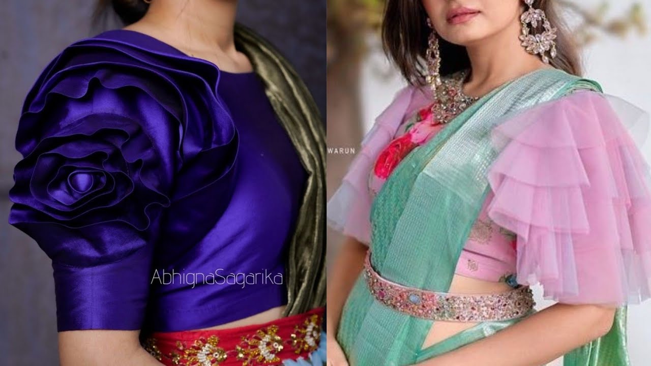 plain Blouse with stylish designer sleeves design 2021 YouTube
