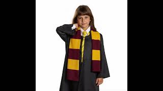 You’re a Wizard, Baby! ✨ Harry Potter-Inspired Scarf for Halloween Looks | Cozy Cardinal & Gold Knit screenshot 5