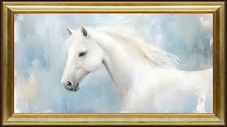 White Horse, Impressionist Oil Painting | Vintage Gold Frame TV Art Screensaver screenshot 5