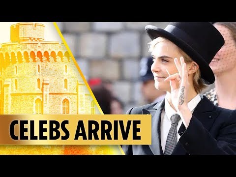 Celebs arrive in fashion at the Royal Wedding of Princess Eugenie