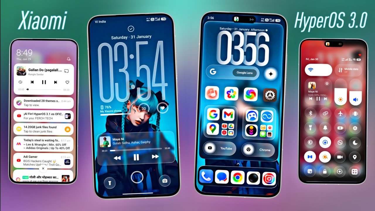 HyperOS 3 - OG Premium Theme With 3D Effect & Transparent Control Center ✅️ 