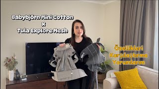 Bel Destekli Ve Bel Desteksiz Kanguru Karşılaştırma. Babybjörn Mini X Tula Eksplore Mesh