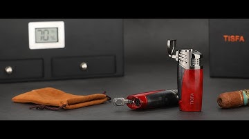 TISFA Triple Flame Lighter with Cigar Punch