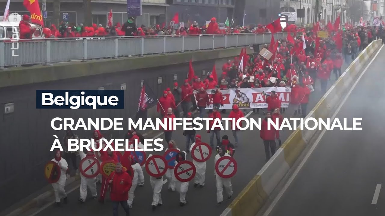 Belgique : grande manifestation nationale à Bruxelles - RTBF Info