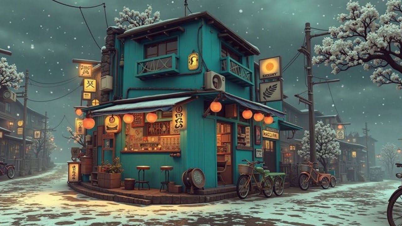 Уютные японские зимние лоу-фай чиллхоп биты для учебы и сна