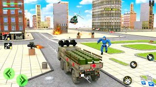 game truk tentara - robot cargo truck transporter games: army truck driving simulator screenshot 1