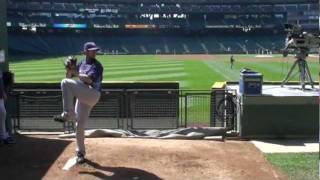 James Shields bullpen session before gates open