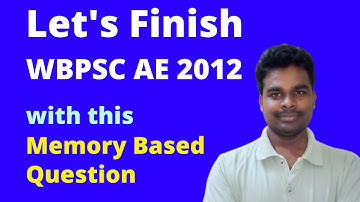 WBPSC AE 2012 Paper| Part-3| WBPSC AE Previous Year Question |Tonmoy Maity