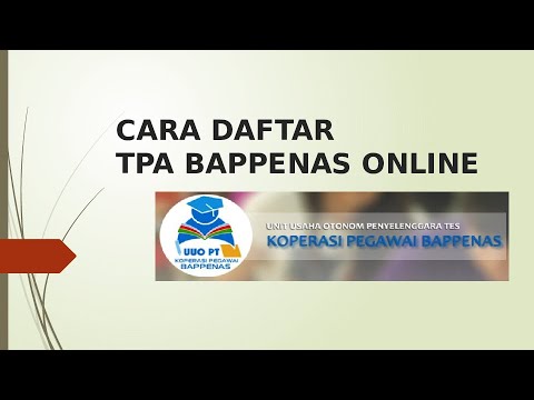 PENDAFTARAN TPA BAPPENAS ONLINE #tpa #tpabappenas #daftartpabappenas