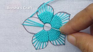 Hand Embroidery Fantasy Flower Embroidery Tutorial, Simple Hand Embroidery For Dresses