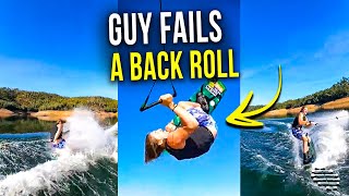 Guy Crashes Attempting a Back Roll Blind to Back Edge