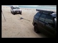 I got bogged at Inskip Point - Subaru Forester land cruiser recovery