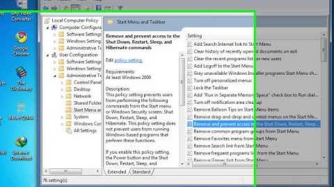 How to remove and prevent access to the shutdown , restart,sleep