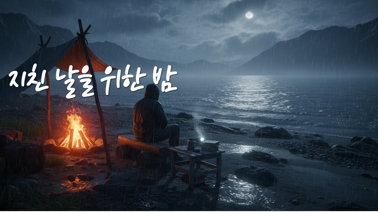 잠 안올때 듣는 음악 | 지친 날을 위한 밤 | 모닥불+파도소리 ASMR 백색소음