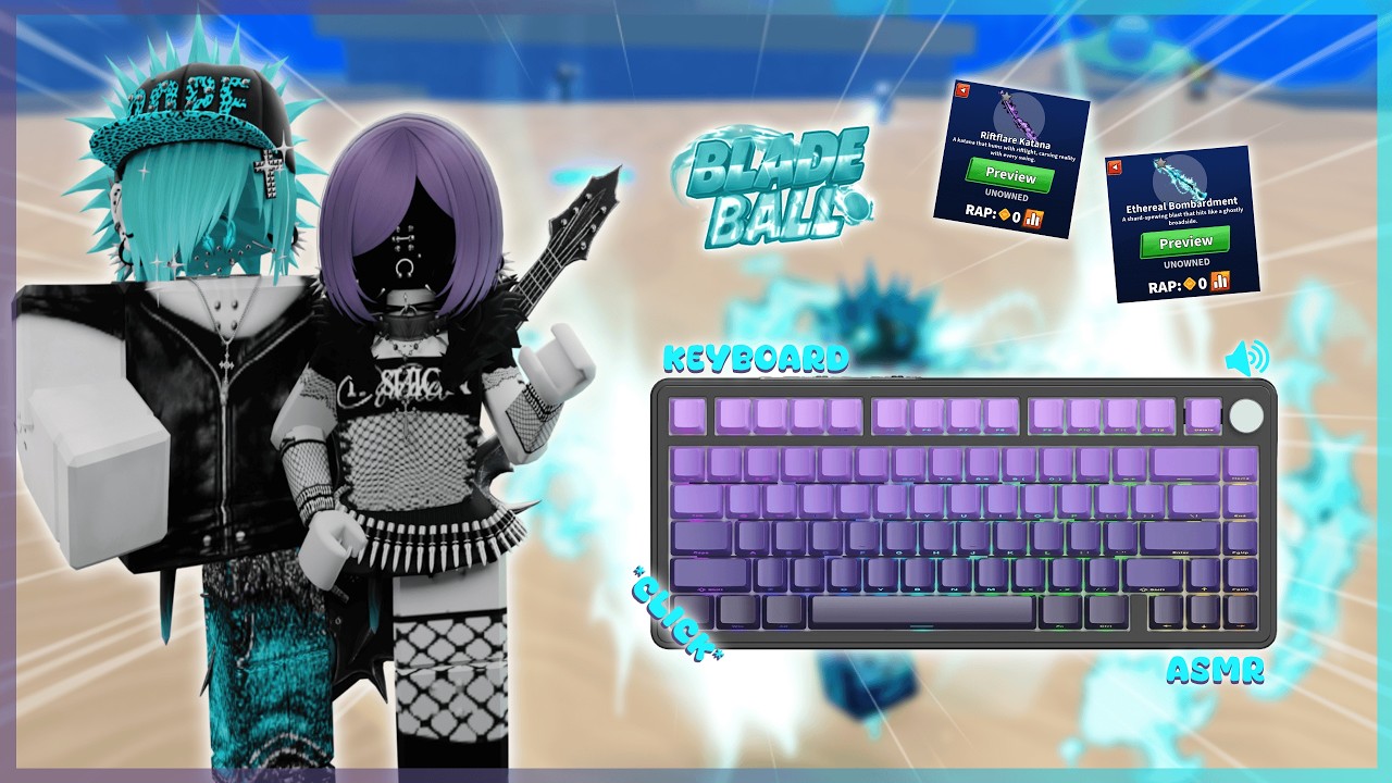 Blade Ball Keyboard ASMR w/ *NEW* Riftflare Katana & Ethereal Bombardment