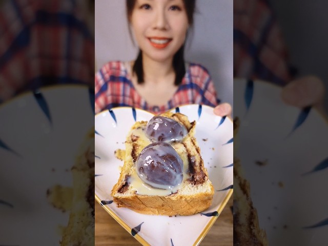 So Crunchy! Eating Red Bean Toast | ASMR Mukbang with Subtitles  #eatingsounds  #food