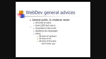 WebDev Basics - General advice