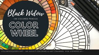 BLACK WIDOW MONARCH COLORED PENCILS, All 144 pencils BY COLOR FAMILY, LET'S SWATCH THEM TOGETHER 
