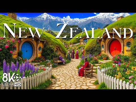 Wonders Of New Zealand Discover Misty Peaks Emerald Valleys Enchanting Shores 8K Travel Video