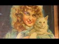 Yikes , Victorian girl with cat #fleamarket #antiqueshopping #cat