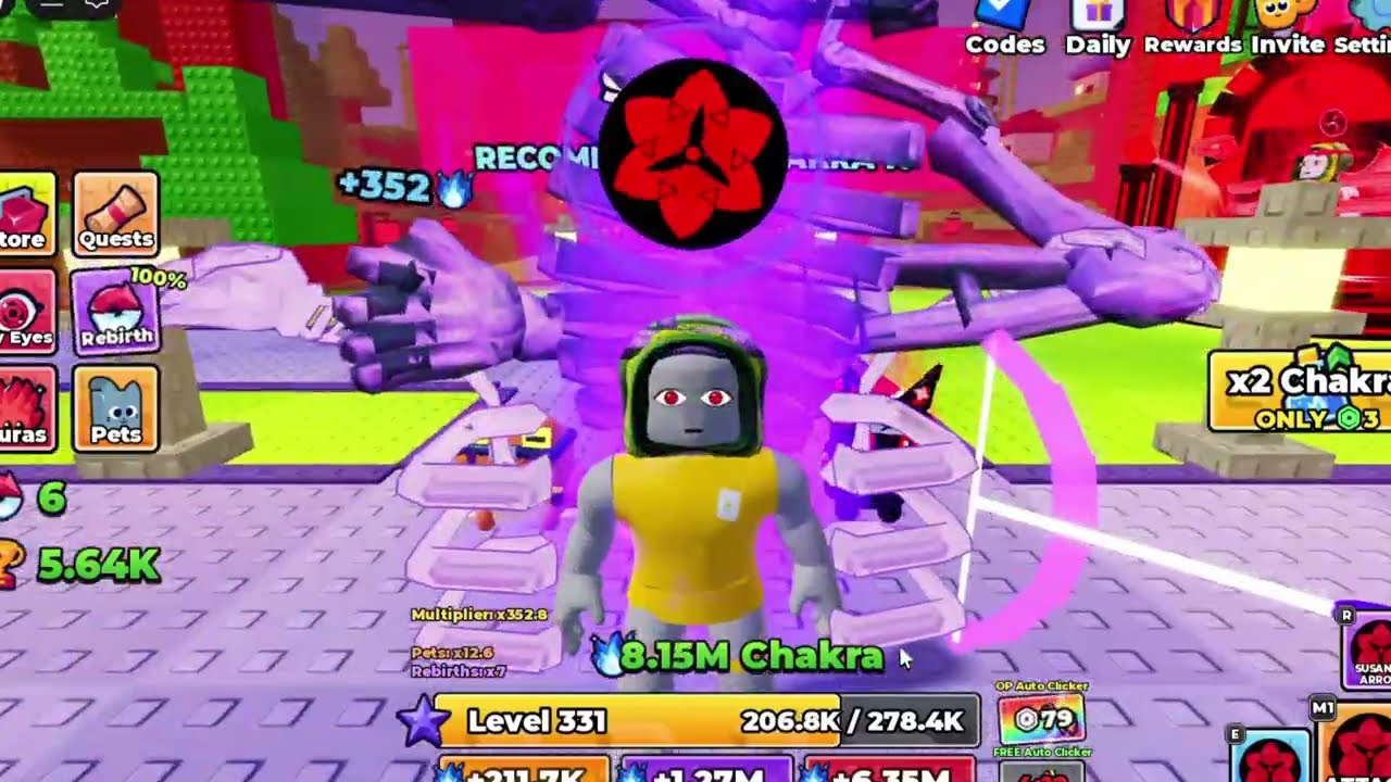 Video moment for redeeming a 1 Anime Eyes code