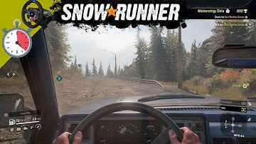 SnowRunner - GAMEPLAY | TIME MISSION - METEOROLOGY DATA - COCKPIT VIEW | Logitech G29