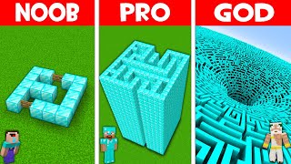 EPIC DIAMOND MAZE HOUSE BUILD CHALLENGE! BIGGEST MAZE in Minecraft NOOB vs PRO vs GOD!