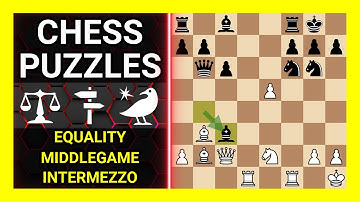 Chess Puzzles to Practice. Themes: Equality, Middlegame, Intermezzo. Learn Chess