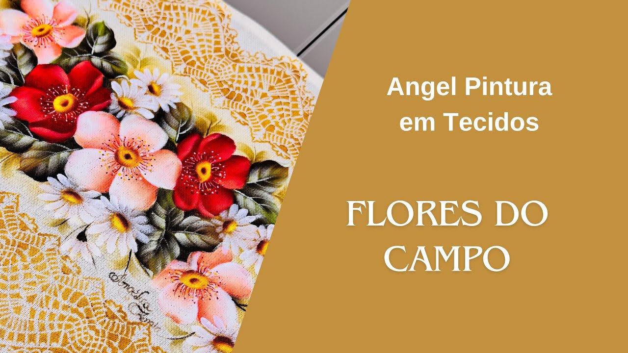 Pintando flores do campo - pintura em tecido passo a passo gratuito 