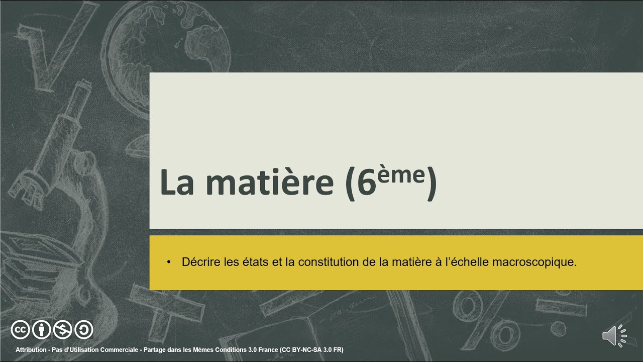 La matière (6ème) - YouTube