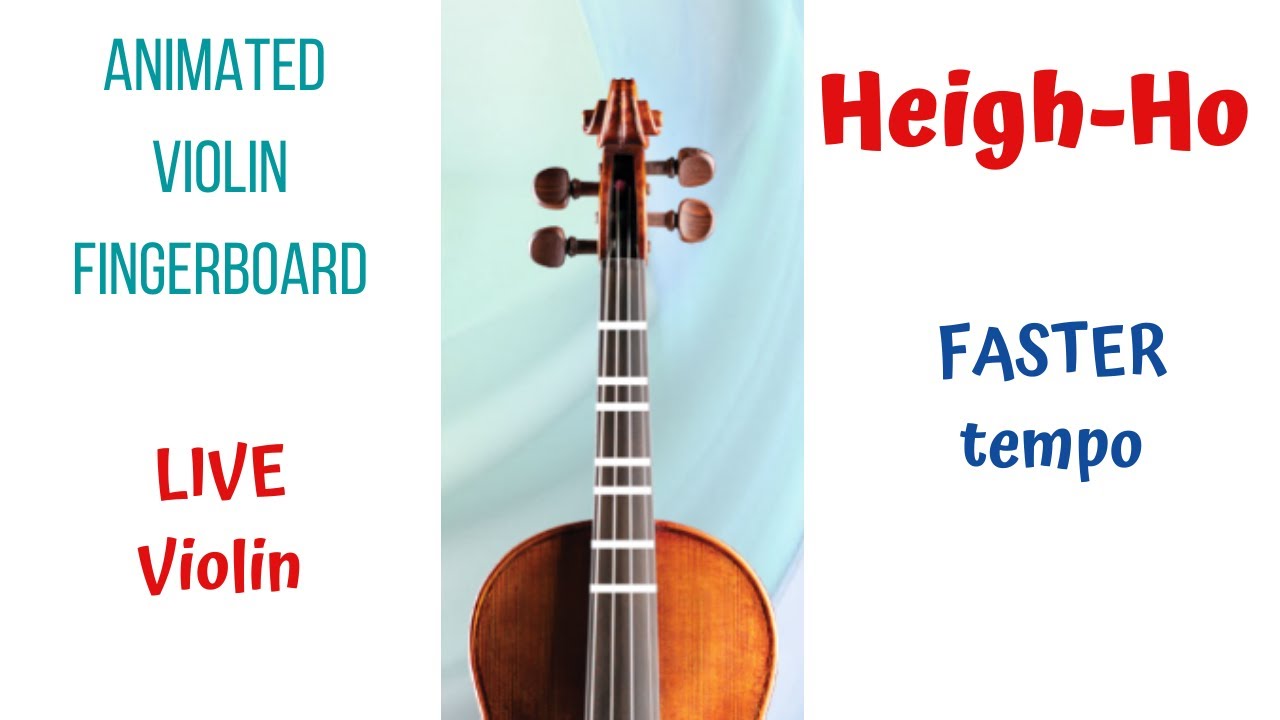 HEIGH-HO ⛏️ from Snow White | FASTER tempo | Animated Violin FINGERBOARD | LIVE Violin Tutorial