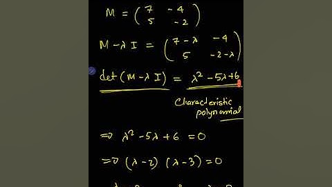 Lecture 02: Eigenvalues, Eigenvectors and Diagonalization of a Matrix