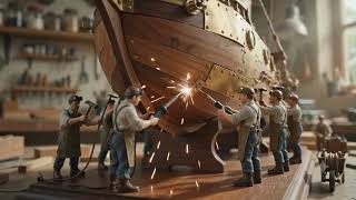 Watch Tiny Workers Build a Steampunk Airship! Miniature Steampunk Airship Build Step-byStepTimelapse
