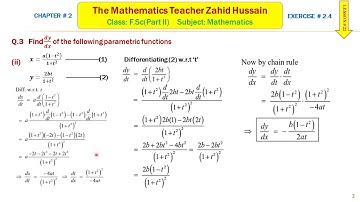 Lesson # 22   Differentiation  F ScPart II  Mathematics, Chapter 2 by Zahid Hussain