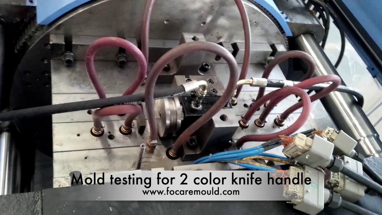 Mold testing for 2 color knife handle